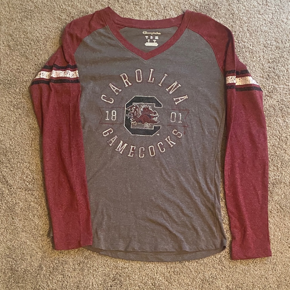 Champion Red and Gray Carolina Gamecocks Shirt